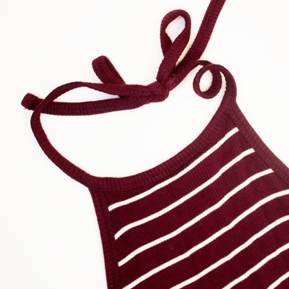 Jersey Knitted Striped Halter Dress